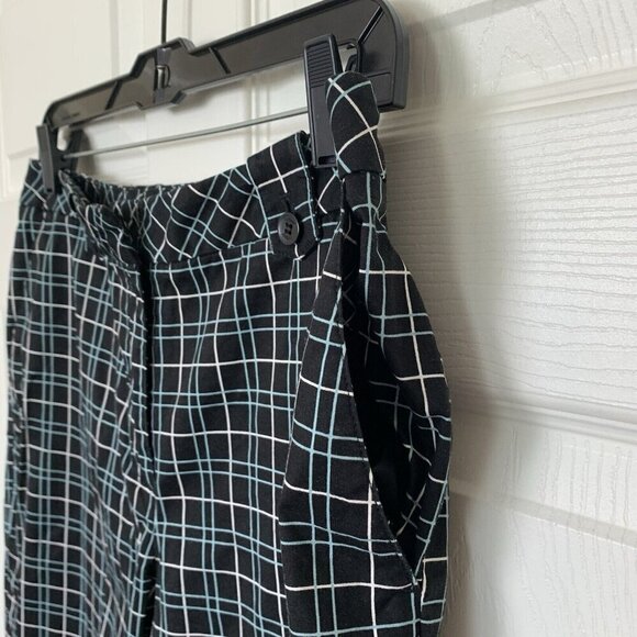 Liz Claiborne Liz Golf Audra Women's Size 8 Pants Black Blue Geometric Check - Picture 6 of 12